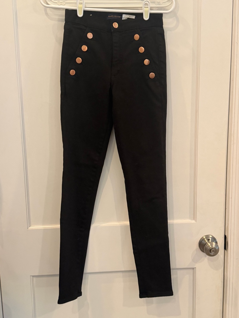 RAMY BROOK Helena High Rise Skinny
Slim fit Black denim Ankle Jeans Pants, 23